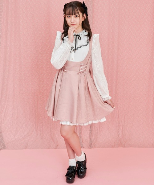 Secret Honey（シークレットハニー）の「ジャガードバッスルジャンパードレス（ワンピース・レディース・ブラック/ブルー/ワインレッド/ピンク・MEDIUM）」の16枚目の写真