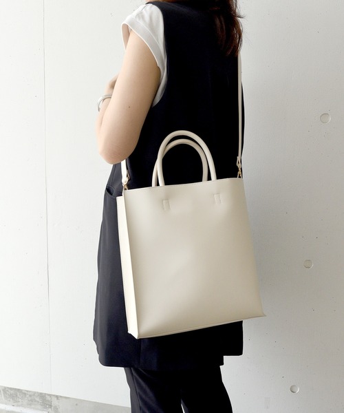 セール】【A4サイズ収納可】 ソフトスクエアトートバッグ / 再入荷