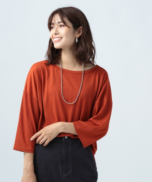 BAYFLOW(ベイフロー)の「LOOSE ロンT(Tシャツ/カットソー・レディース・オフホワイト/チャコール/オレンジ・FREE)」の3枚目の写真