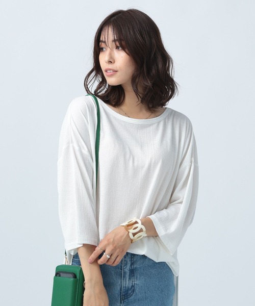 BAYFLOW(ベイフロー)の「LOOSE ロンT(Tシャツ/カットソー・レディース・オフホワイト/チャコール/オレンジ・FREE)」の5枚目の写真