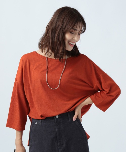 BAYFLOW(ベイフロー)の「LOOSE ロンT(Tシャツ/カットソー・レディース・オフホワイト/チャコール/オレンジ・FREE)」の10枚目の写真