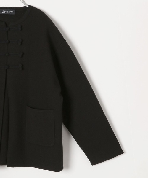 LOWRYS FARM(ローリーズファーム)の「ニットチャイナカーデ 357637(カーディガン/ボレロ・キッズ・ブラック/カーキ・150cm/160cm)」の4枚目の写真