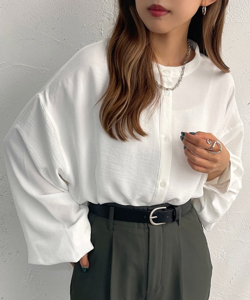 apres jour mignon(アプレジュールミニョン)の「袖ボリュームバンドカラーシャツ【ZOZOTOWN限定アイテム】(シャツ/ブラウス・レディース・オフホワイト/ブラック/アイボリー・フリー/X-LARGE)」の21枚目の写真