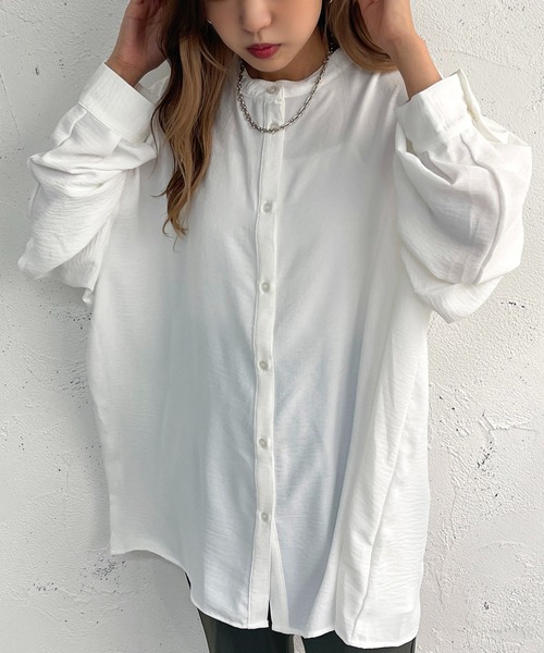 apres jour mignon(アプレジュールミニョン)の「袖ボリュームバンドカラーシャツ【ZOZOTOWN限定アイテム】(シャツ/ブラウス・レディース・オフホワイト/ブラック/アイボリー・フリー/X-LARGE)」の10枚目の写真