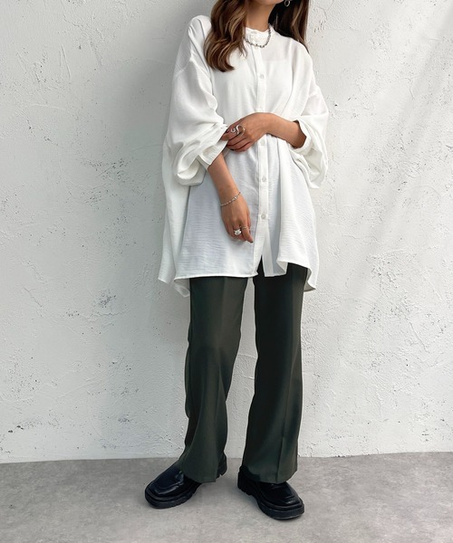 apres jour mignon(アプレジュールミニョン)の「袖ボリュームバンドカラーシャツ【ZOZOTOWN限定アイテム】(シャツ/ブラウス・レディース・オフホワイト/ブラック/アイボリー・フリー/X-LARGE)」の22枚目の写真