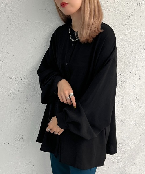 apres jour mignon(アプレジュールミニョン)の「袖ボリュームバンドカラーシャツ【ZOZOTOWN限定アイテム】(シャツ/ブラウス・レディース・オフホワイト/ブラック/アイボリー・フリー/X-LARGE)」の15枚目の写真
