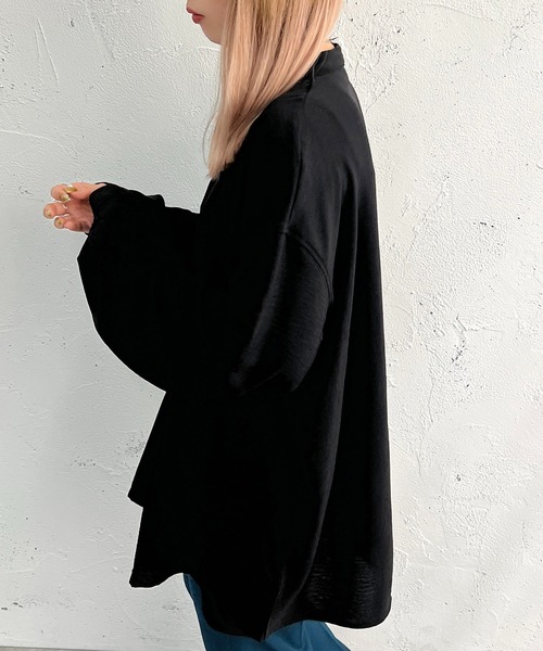apres jour mignon(アプレジュールミニョン)の「袖ボリュームバンドカラーシャツ【ZOZOTOWN限定アイテム】(シャツ/ブラウス・レディース・オフホワイト/ブラック/アイボリー・フリー/X-LARGE)」の8枚目の写真