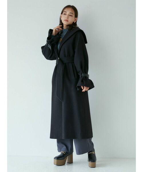 MURUA(ムルーア)の「セーラーカラーコート(その他アウター・レディース・ブラック/アイボリー/ブラウン・1/2)」の10枚目の写真