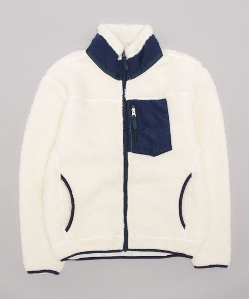 STYLEBLOCK（スタイルブロック）の「裏メッシュシープボアレトロジャケット（ブルゾン・メンズ・ベージュ/アイボリー/ブラック・LL/L/M）」の6枚目の写真