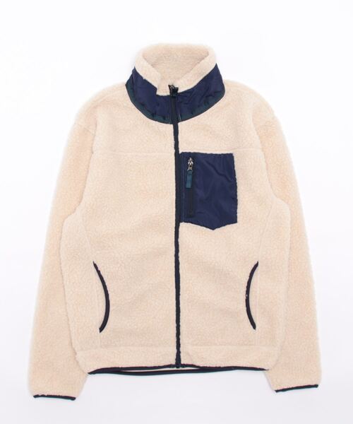 STYLEBLOCK（スタイルブロック）の「裏メッシュシープボアレトロジャケット（ブルゾン・メンズ・ベージュ/アイボリー/ブラック・LL/L/M）」の8枚目の写真