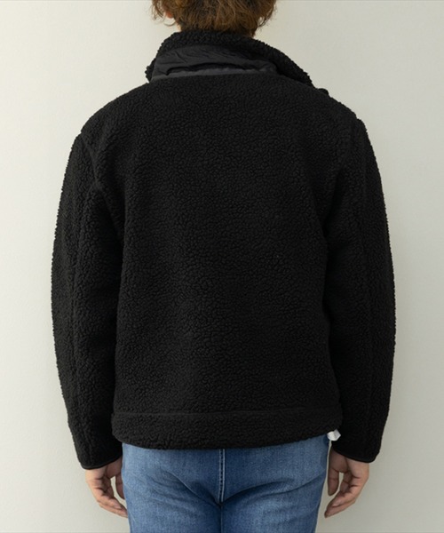 STYLEBLOCK（スタイルブロック）の「裏メッシュシープボアレトロジャケット（ブルゾン・メンズ・ベージュ/アイボリー/ブラック・LL/L/M）」の10枚目の写真