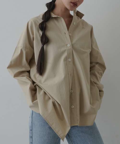 FIG&VIPER（フィグアンドバイパー）の「カフスシャツミニ丈ワンピース（シャツ/ブラウス・レディース・ベージュ/ホワイト・FREE）」の7枚目の写真