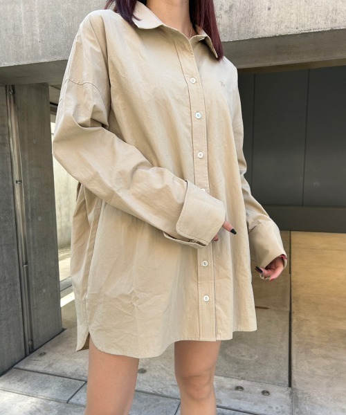 FIG&VIPER（フィグアンドバイパー）の「カフスシャツミニ丈ワンピース（シャツ/ブラウス・レディース・ベージュ/ホワイト・FREE）」の17枚目の写真