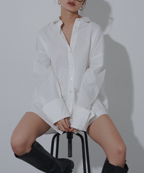 FIG&VIPER（フィグアンドバイパー）の「カフスシャツミニ丈ワンピース（シャツ/ブラウス・レディース・ベージュ/ホワイト・FREE）」の20枚目の写真