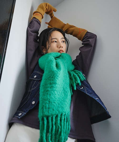 CONTROL FREAK(コントロールフリーク)の「CONTROL FREAK(コントロールフリーク)シャギーマフラー(マフラー・レディース・グレー/グリーン/オレンジ・FREE)」の13枚目の写真