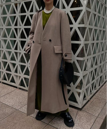 Ameri（アメリ）の「UND VEST SET WOOL COAT（ノーカラージャケット 