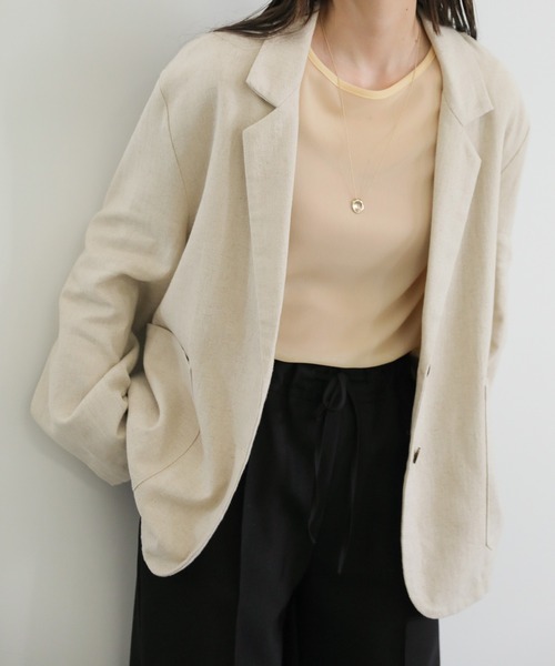 select MOCA(セレクトモカ)の「【6色展開】クルーネックシアープルオーバー(Tシャツ/カットソー・レディース・ピンク/ライトベージュ/ブラック/ライトブルー/ホワイト/グレイッシュベージュ・FREE)」の14枚目の写真