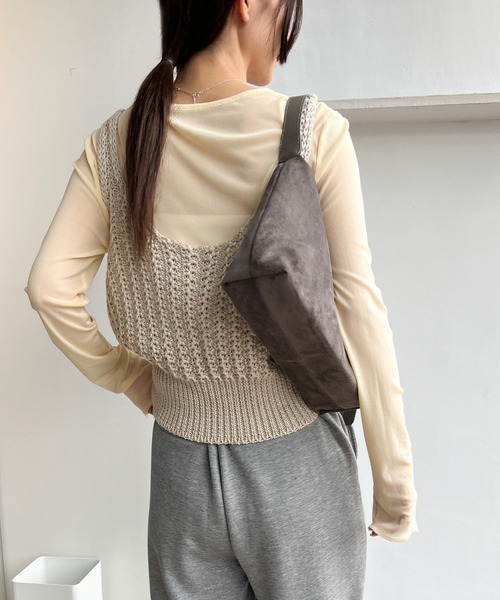 select MOCA(セレクトモカ)の「【6色展開】クルーネックシアープルオーバー(Tシャツ/カットソー・レディース・ピンク/ライトベージュ/ブラック/ライトブルー/ホワイト/グレイッシュベージュ・FREE)」の10枚目の写真