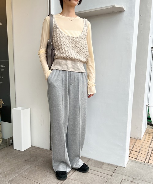 select MOCA(セレクトモカ)の「【6色展開】クルーネックシアープルオーバー(Tシャツ/カットソー・レディース・ピンク/ライトベージュ/ブラック/ライトブルー/ホワイト/グレイッシュベージュ・FREE)」の9枚目の写真