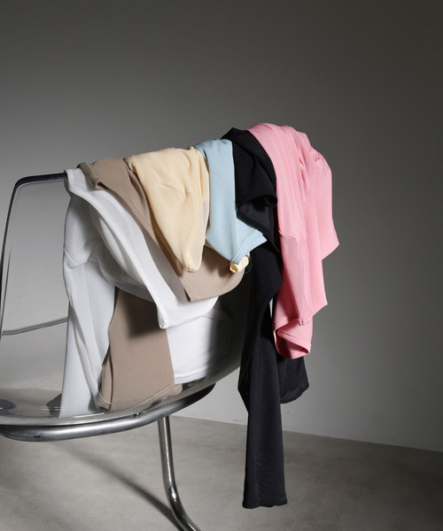 select MOCA(セレクトモカ)の「【6色展開】クルーネックシアープルオーバー(Tシャツ/カットソー・レディース・ピンク/ライトベージュ/ブラック/ライトブルー/ホワイト/グレイッシュベージュ・FREE)」の16枚目の写真