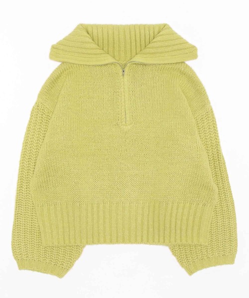 toucher du brise（トゥシェドブリーズ）の「ゆるっと ハーフジップ ニット（ニット/セーター・レディース・ブラック/ライトグリーン/ブルー/グレー・M）」の21枚目の写真