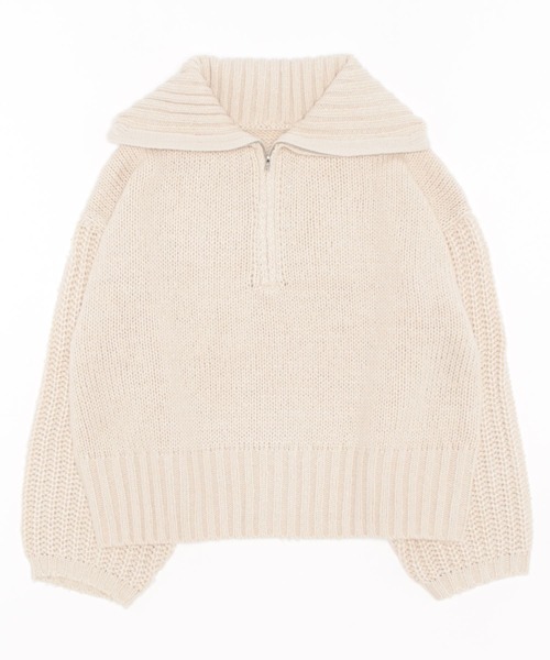 toucher du brise（トゥシェドブリーズ）の「ゆるっと ハーフジップ ニット（ニット/セーター・レディース・ブラック/ライトグリーン/ブルー/グレー・M）」の20枚目の写真