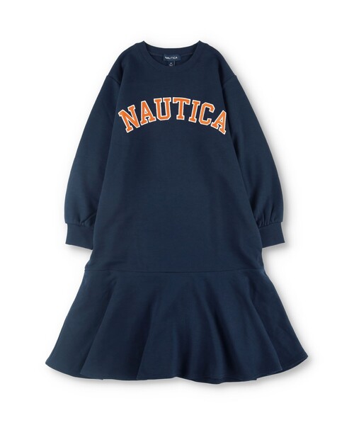NAUTICA（ノーティカ）の「【NAUTICA/ノーティカ】アップリケロゴマーメイド裏毛ワンピース（ワンピース・キッズ・ネイビー/杢グレー・150/120/140/130）」の3枚目の写真