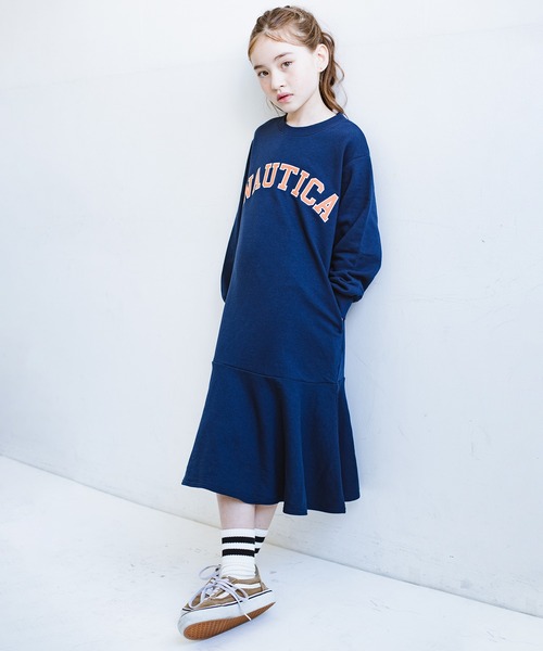 NAUTICA（ノーティカ）の「【NAUTICA/ノーティカ】アップリケロゴマーメイド裏毛ワンピース（ワンピース・キッズ・ネイビー/杢グレー・150/120/140/130）」の19枚目の写真