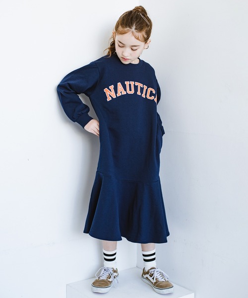 NAUTICA（ノーティカ）の「【NAUTICA/ノーティカ】アップリケロゴマーメイド裏毛ワンピース（ワンピース・キッズ・ネイビー/杢グレー・150/120/140/130）」の18枚目の写真