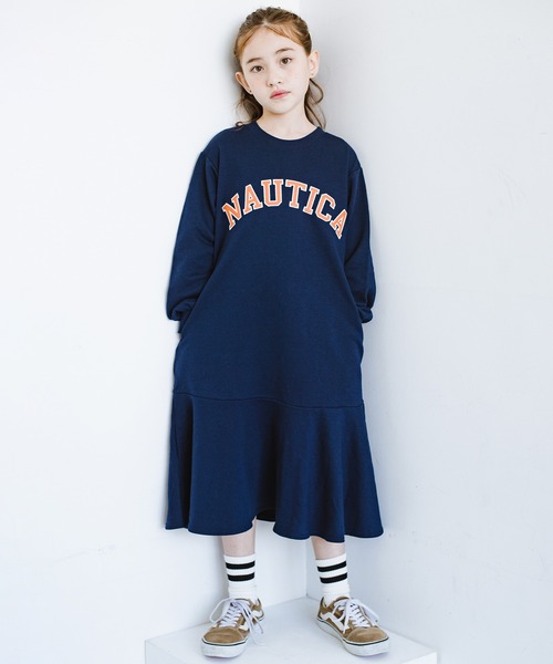 NAUTICA（ノーティカ）の「【NAUTICA/ノーティカ】アップリケロゴマーメイド裏毛ワンピース（ワンピース・キッズ・ネイビー/杢グレー・150/120/140/130）」の17枚目の写真