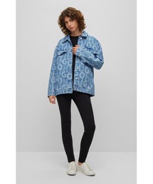 HUGO BOSS オーバーサイズデニムジャケット ロゴ総柄 HUGO（ヒューゴ）の「オーバーサイズフィット オールオーバーロゴ