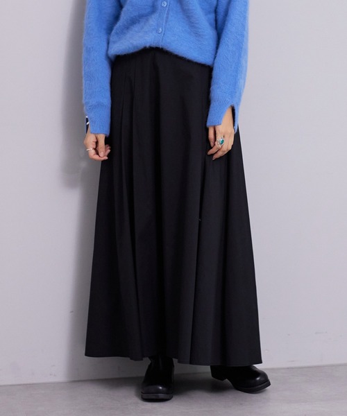 SHENERY（シーナリー）の「タックフレアロングスカート（スカート・レディース・ブラック/オフホワイト・FREE）」の10枚目の写真