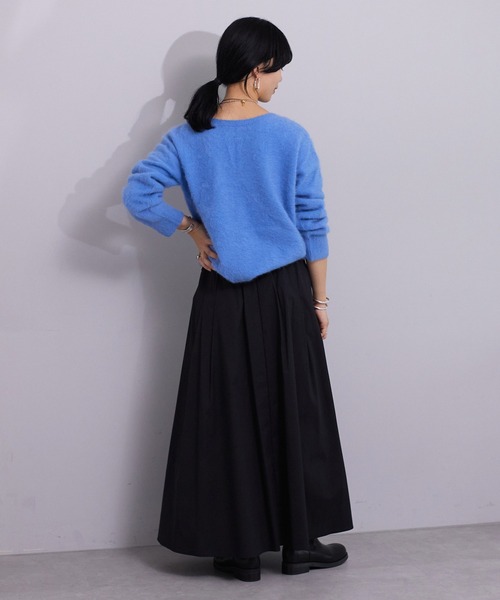 SHENERY（シーナリー）の「タックフレアロングスカート（スカート・レディース・ブラック/オフホワイト・FREE）」の21枚目の写真