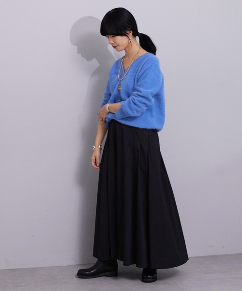 SHENERY（シーナリー）の「タックフレアロングスカート（スカート・レディース・ブラック/オフホワイト・FREE）」の16枚目の写真