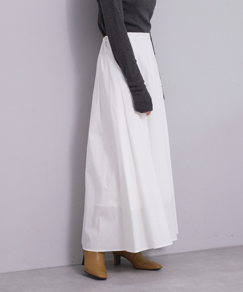 SHENERY（シーナリー）の「タックフレアロングスカート（スカート・レディース・ブラック/オフホワイト・FREE）」の8枚目の写真