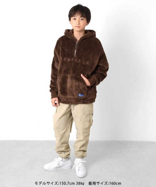 GLAZOS（グラソス）の「[ジョガー]ナイロン裏起毛・カーゴパンツ（カーゴパンツ・キッズ・ネイビー/ライトベージュ/ブラック・140cm/150cm/160cm/170cm）」の8枚目の写真