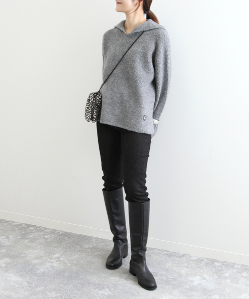 ORCIVAL（オーシバル）の「【ORCIVAL / オーシバル】 TAN_BOUCLE SAILOR ニット（ニット/セーター・レディース・チャコールグレー/ベージュ・FREE）」の5枚目の写真