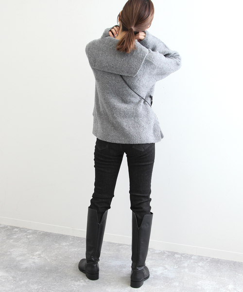 ORCIVAL（オーシバル）の「【ORCIVAL / オーシバル】 TAN_BOUCLE SAILOR ニット（ニット/セーター・レディース・チャコールグレー/ベージュ・FREE）」の6枚目の写真