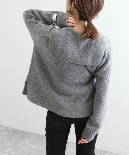 ORCIVAL（オーシバル）の「【ORCIVAL / オーシバル】 TAN_BOUCLE SAILOR ニット（ニット/セーター・レディース・チャコールグレー/ベージュ・FREE）」の7枚目の写真