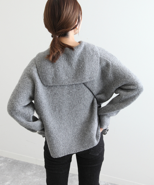 ORCIVAL（オーシバル）の「【ORCIVAL / オーシバル】 TAN_BOUCLE SAILOR ニット（ニット/セーター・レディース・チャコールグレー/ベージュ・FREE）」の8枚目の写真