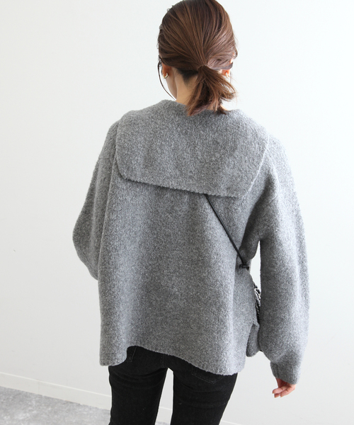 ORCIVAL（オーシバル）の「【ORCIVAL / オーシバル】 TAN_BOUCLE SAILOR ニット（ニット/セーター・レディース・チャコールグレー/ベージュ・FREE）」の9枚目の写真