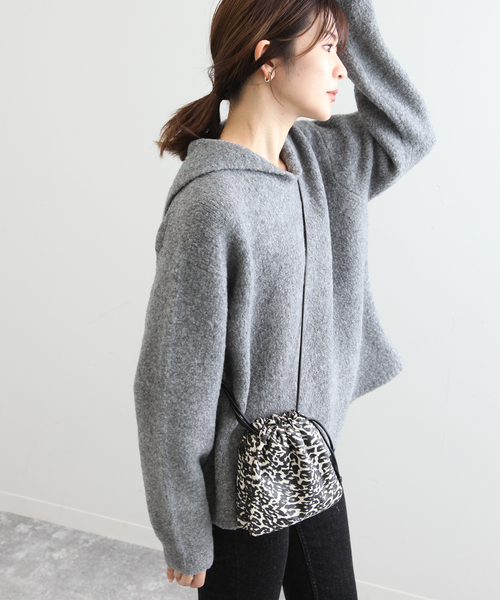 ORCIVAL（オーシバル）の「【ORCIVAL / オーシバル】 TAN_BOUCLE SAILOR ニット（ニット/セーター・レディース・チャコールグレー/ベージュ・FREE）」の10枚目の写真