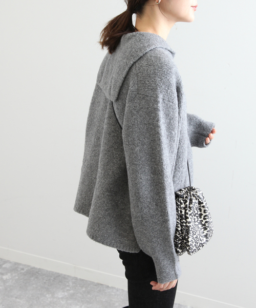 ORCIVAL（オーシバル）の「【ORCIVAL / オーシバル】 TAN_BOUCLE SAILOR ニット（ニット/セーター・レディース・チャコールグレー/ベージュ・FREE）」の11枚目の写真