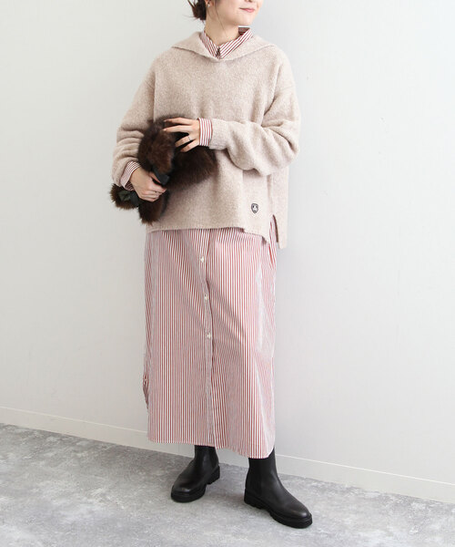 ORCIVAL（オーシバル）の「【ORCIVAL / オーシバル】 TAN_BOUCLE SAILOR ニット（ニット/セーター・レディース・チャコールグレー/ベージュ・FREE）」の12枚目の写真