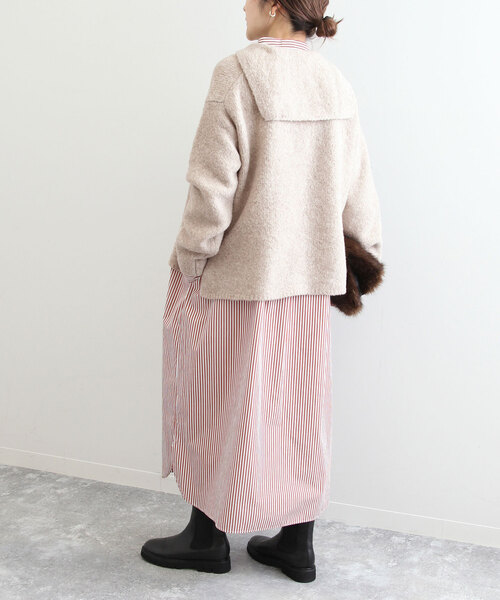 ORCIVAL（オーシバル）の「【ORCIVAL / オーシバル】 TAN_BOUCLE SAILOR ニット（ニット/セーター・レディース・チャコールグレー/ベージュ・FREE）」の14枚目の写真