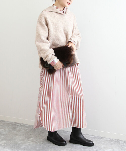 ORCIVAL（オーシバル）の「【ORCIVAL / オーシバル】 TAN_BOUCLE SAILOR ニット（ニット/セーター・レディース・チャコールグレー/ベージュ・FREE）」の20枚目の写真