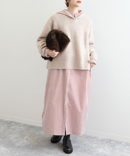 ORCIVAL（オーシバル）の「【ORCIVAL / オーシバル】 TAN_BOUCLE SAILOR ニット（ニット/セーター・レディース・チャコールグレー/ベージュ・FREE）」の21枚目の写真