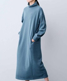 IEDIT 裏起毛スウェット素材の大人きれいめロング丈ワンピース