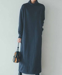 IEDIT 裏起毛スウェット素材の大人きれいめロング丈ワンピース
