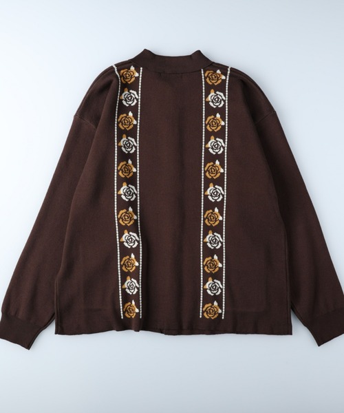 Right-on（ライトオン）の「フラワージャカードニット（ニット/セーター・メンズ・ブラウン/ブラック/オリーブ・M/XL/L）」の9枚目の写真